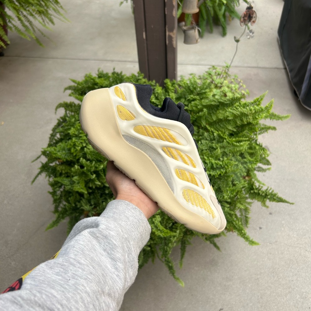 Stylish Cream and Yellow Sneakers